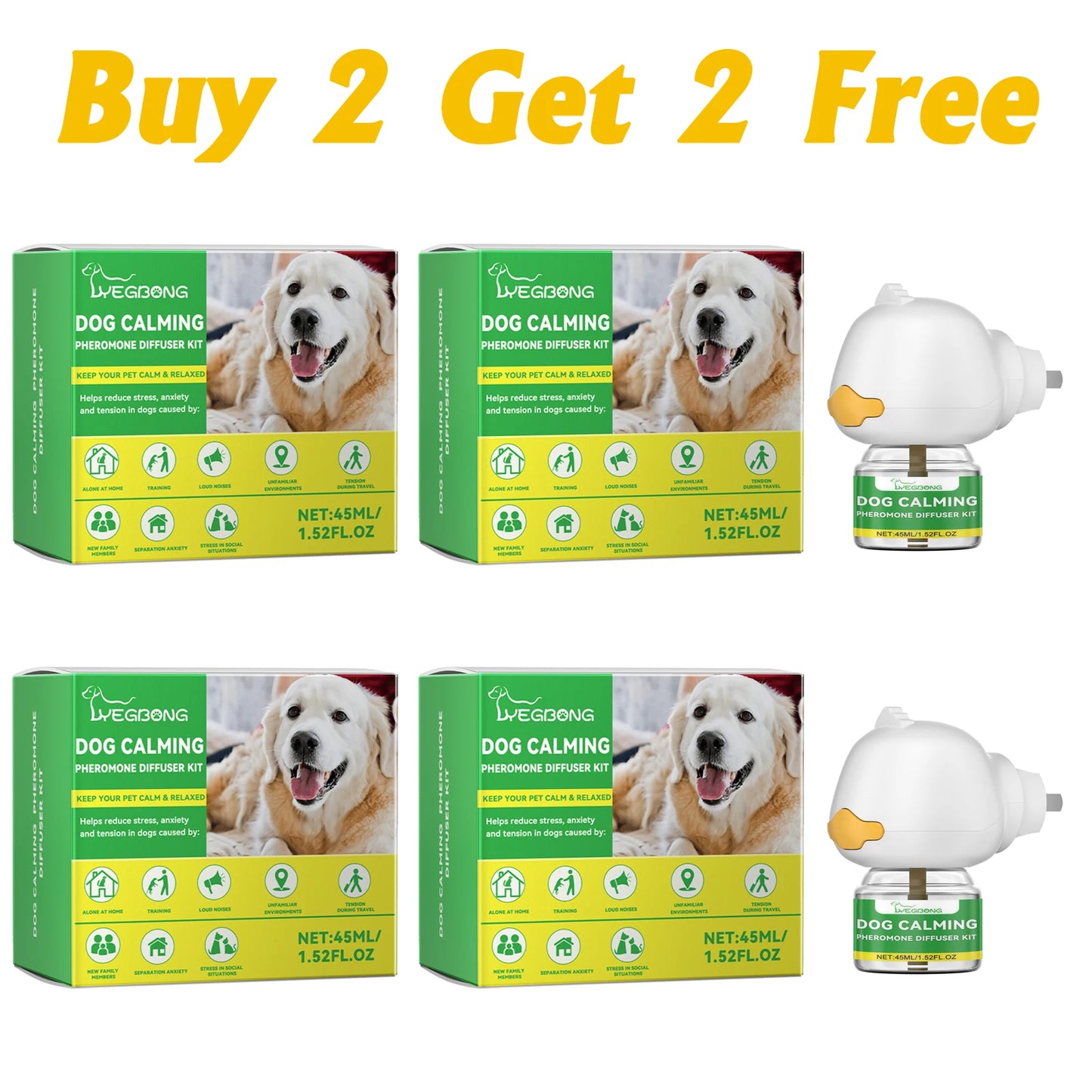 Dog Calming Diffuser Kit – Anti-Anxiety Stress Relief Pheromone Diffuser for Dogs