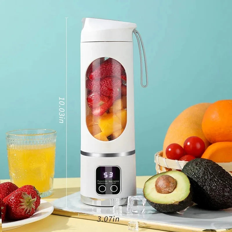 Portable USB Blender Juicer Cup – 10-Blade 450ml Rechargeable Smoothie Maker
