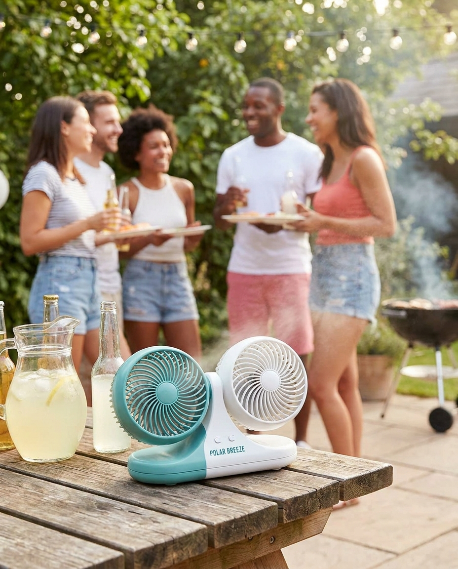 Double Head Portable Air Conditioner Fan lifestyle photo