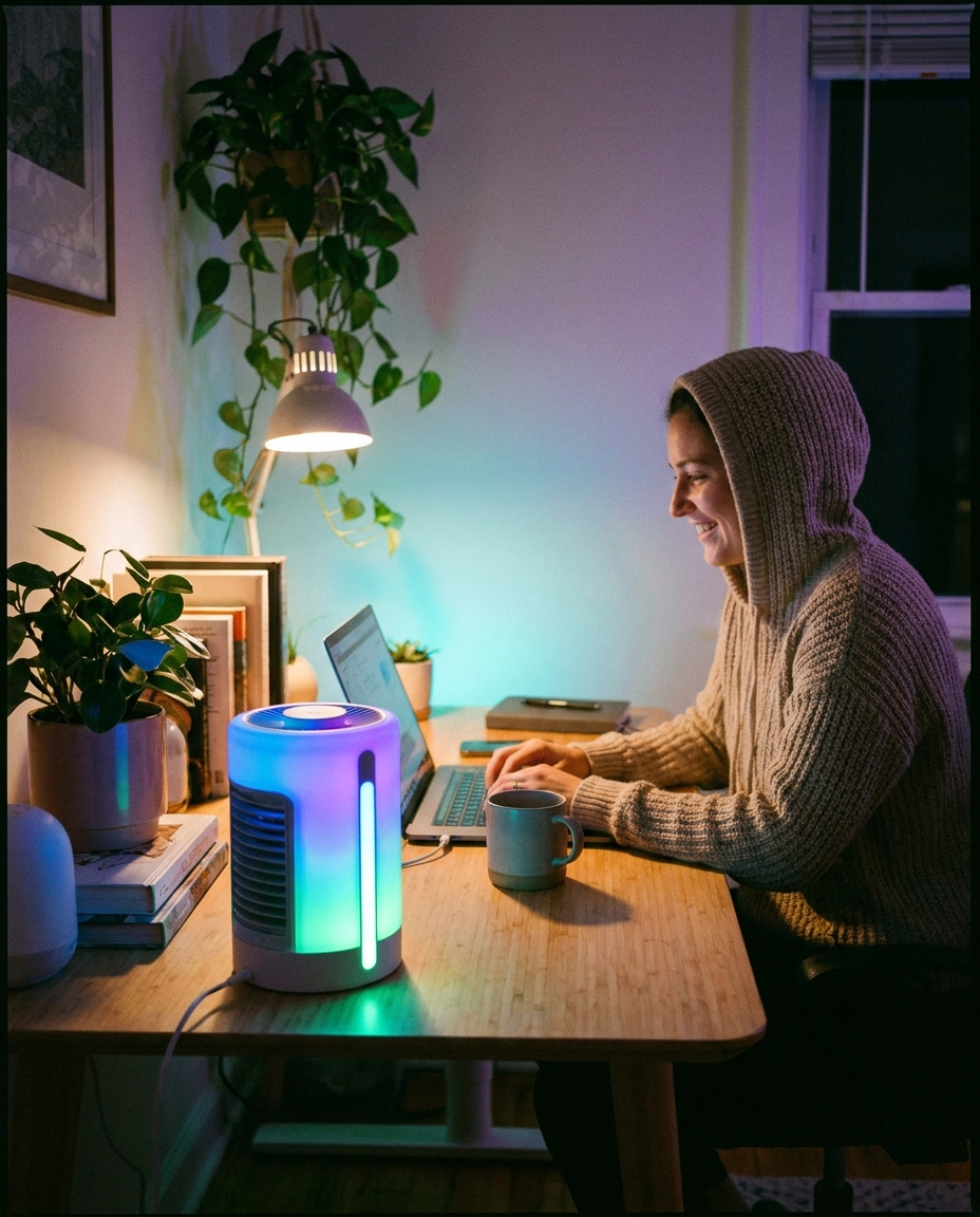 Mini Portable Aircon & Humidifier with LED lifestyle photo