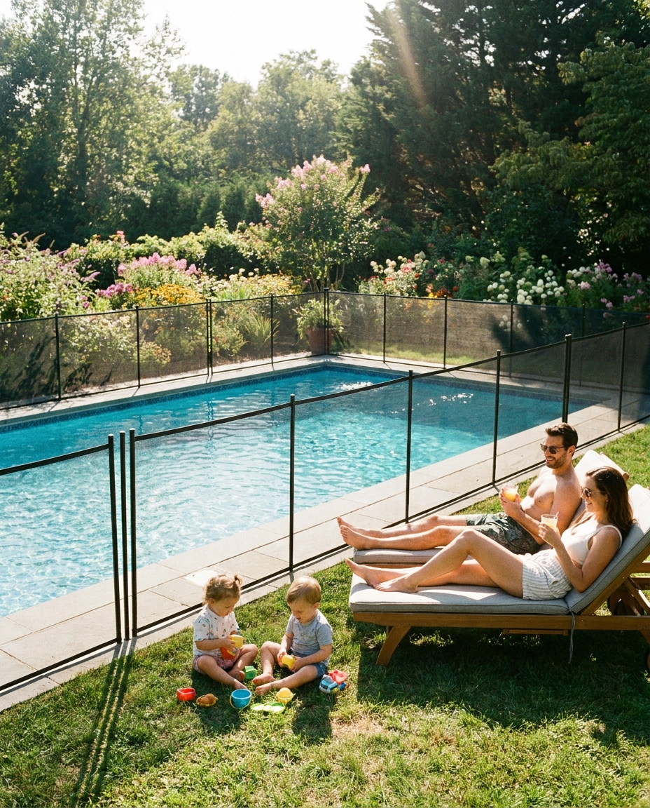 Removable Inground Swimming Pool Safety Fence lifestyle photo
