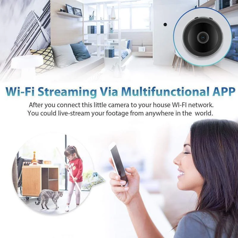 1080p Magnetic WiFi Mini Security Camera – Wireless Home Surveillance Camera