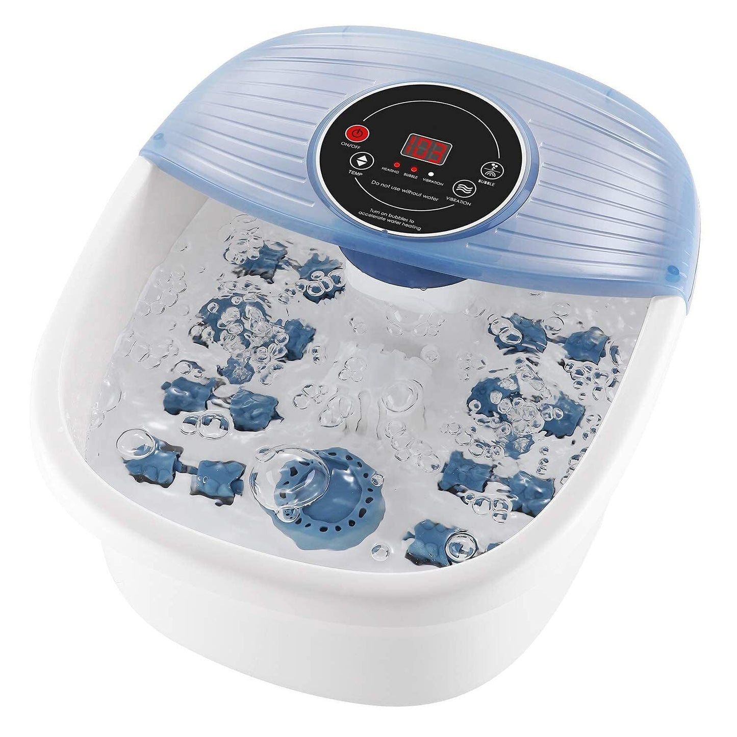 Temperature-controlled foot bubble bath vibration massager