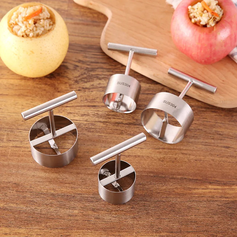Stainless steel apple and pear corer tool
