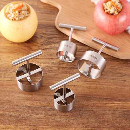 Stainless steel apple and pear corer tool