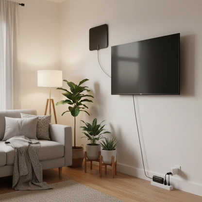 300-Mile Indoor HDTV Antenna with Signal Booster – Amplified Digital TV Antenna