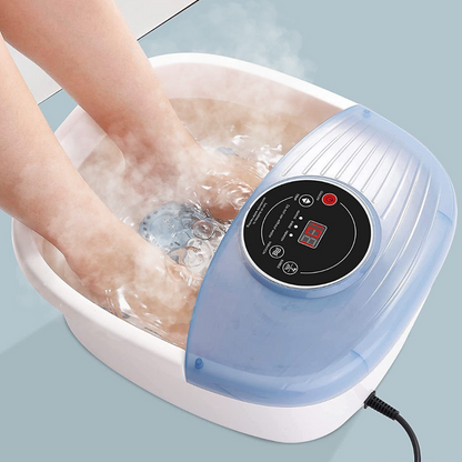 Temperature-controlled foot bubble bath vibration massager