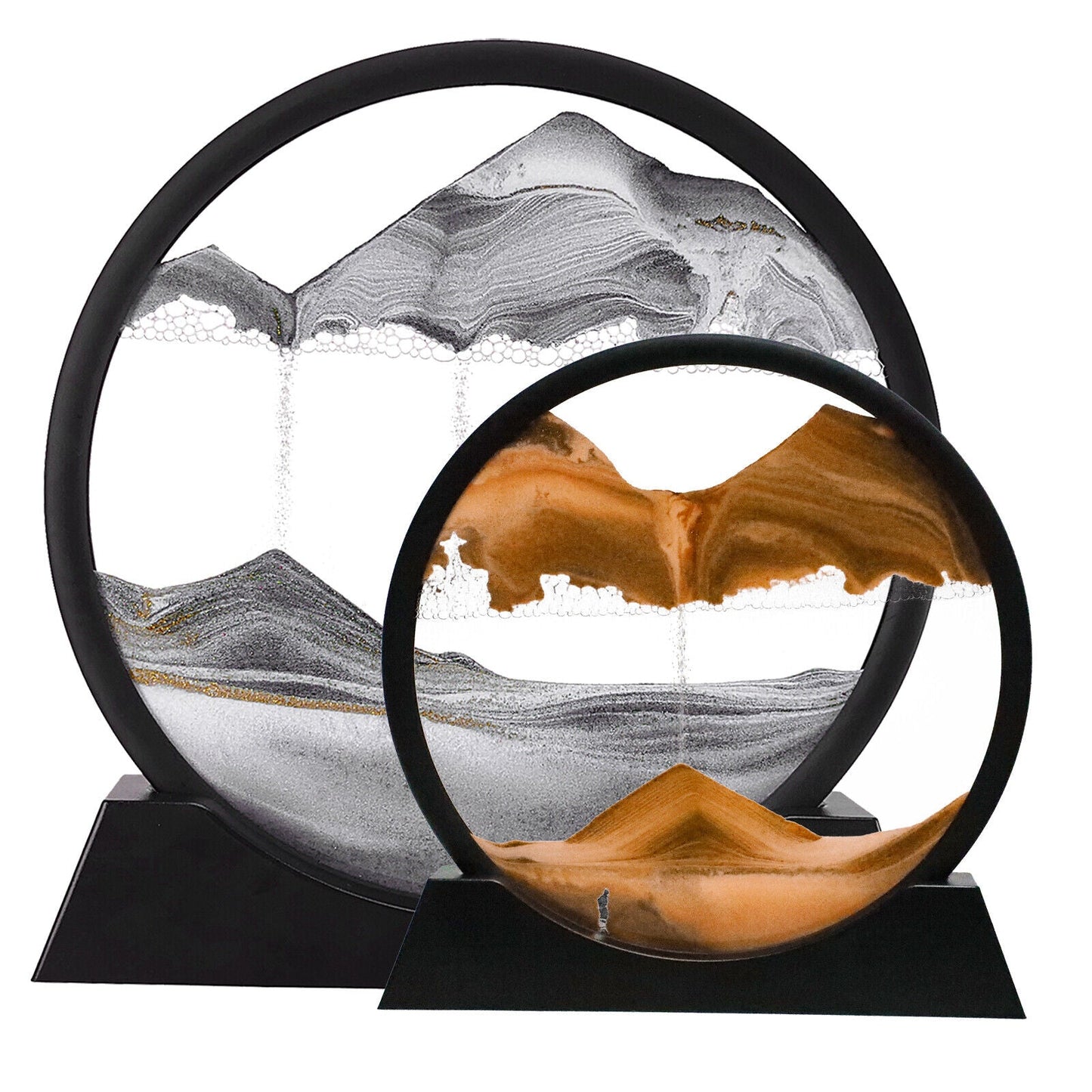 Moving sandscape desktop art frame