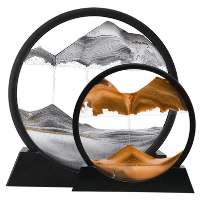 Moving sandscape desktop art frame