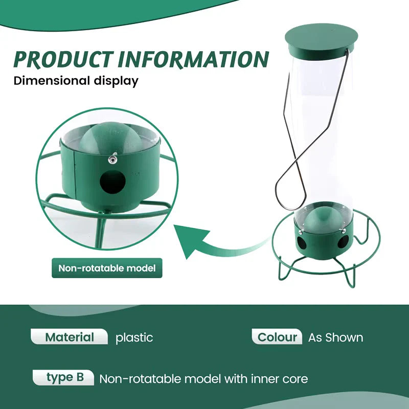 Squirrel-Proof Bird Feeder – Outdoor Wild Bird Seed Feeder