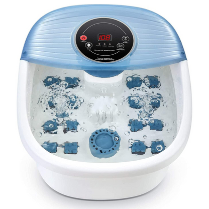 Temperature-controlled foot bubble bath vibration massager