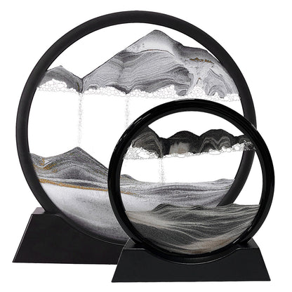 Moving sandscape desktop art frame