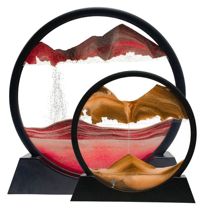 Moving sandscape desktop art frame