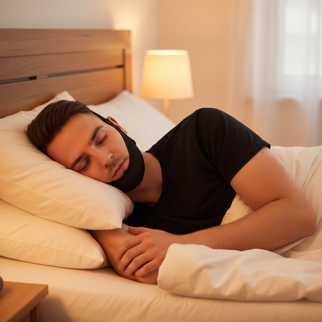 Anti-Snoring Chin Strap for Sleep Apnea – Adjustable Jaw Support Band