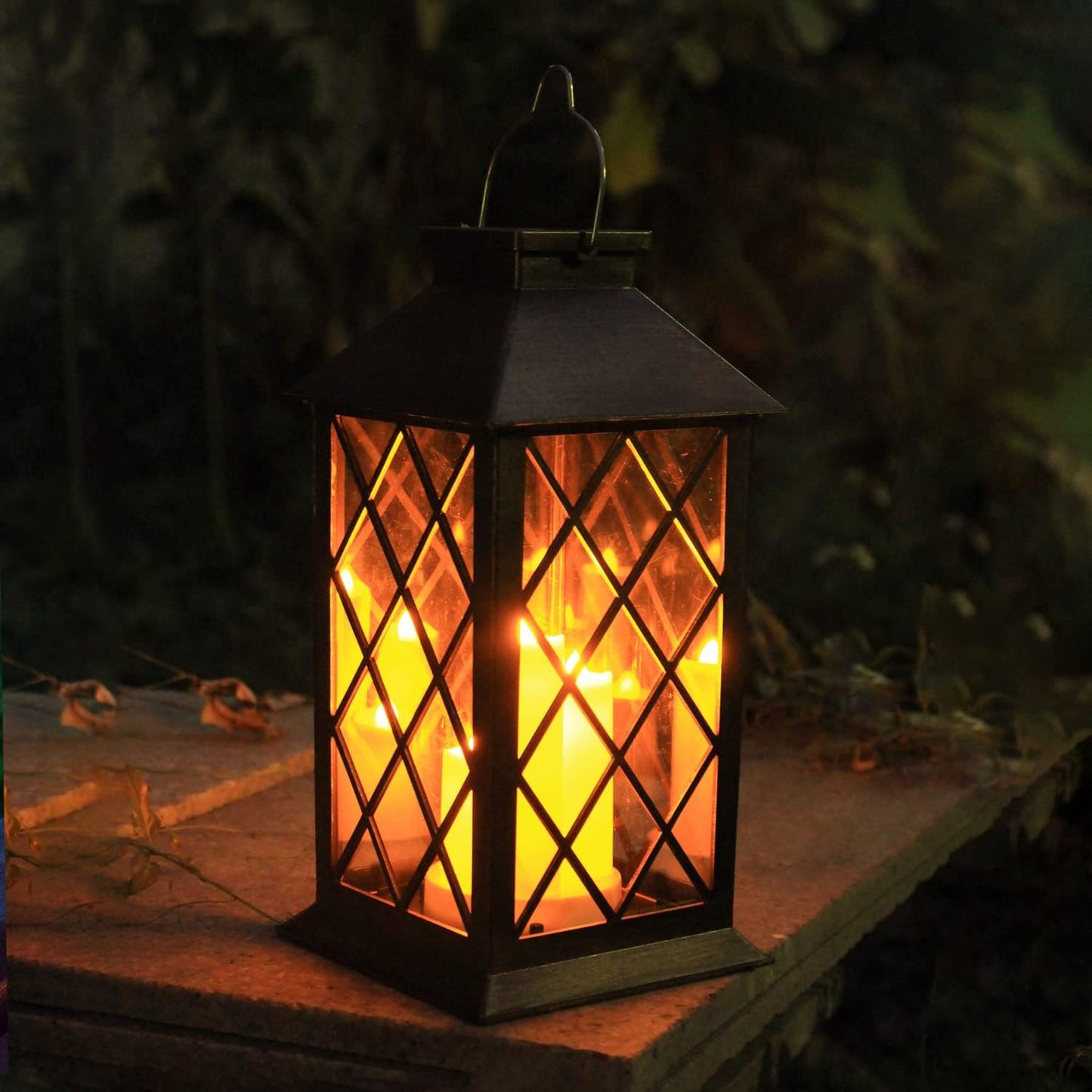 All-weather garden hanging lantern