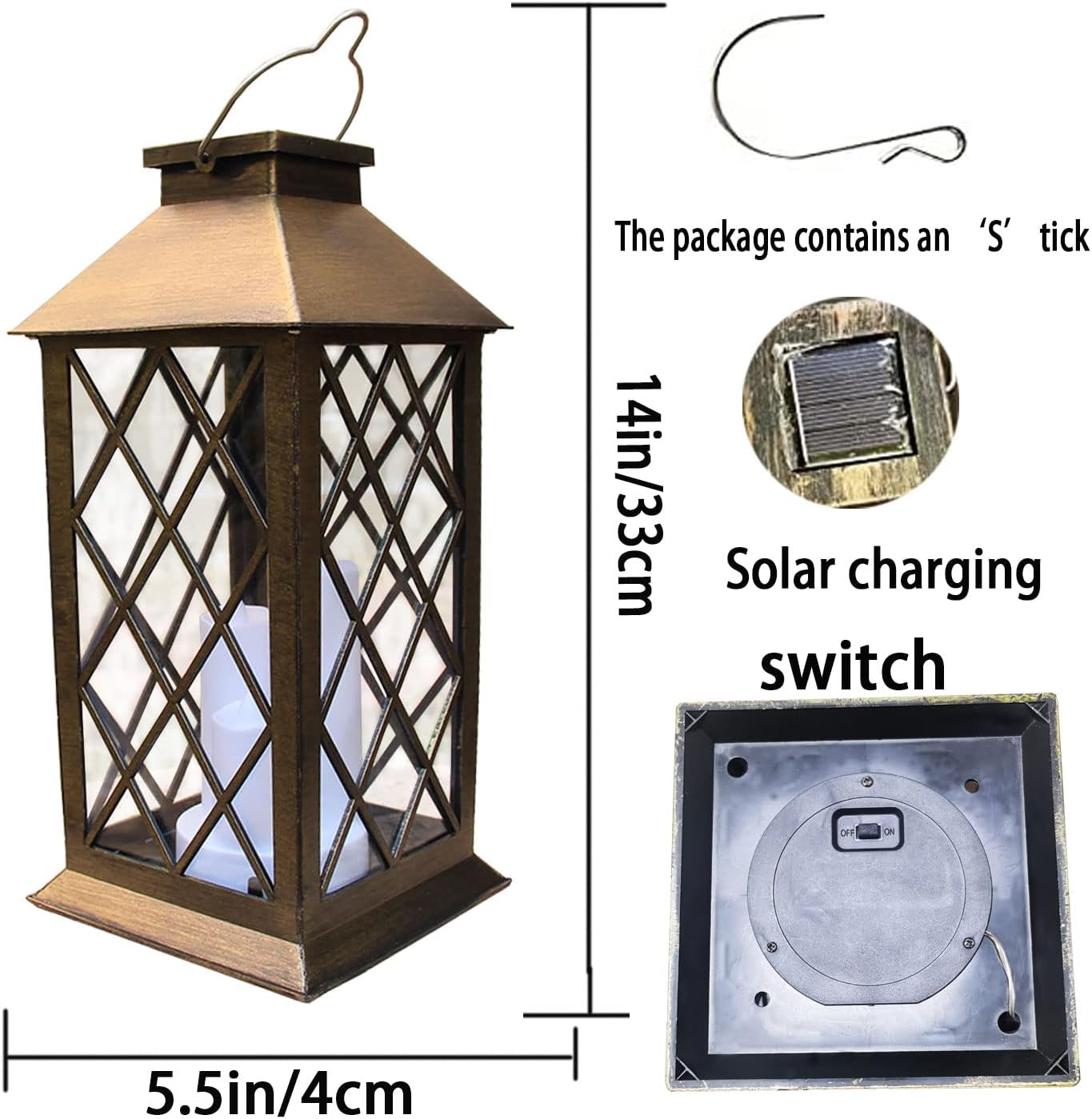 All-weather garden hanging lantern