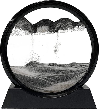 Moving sandscape desktop art frame