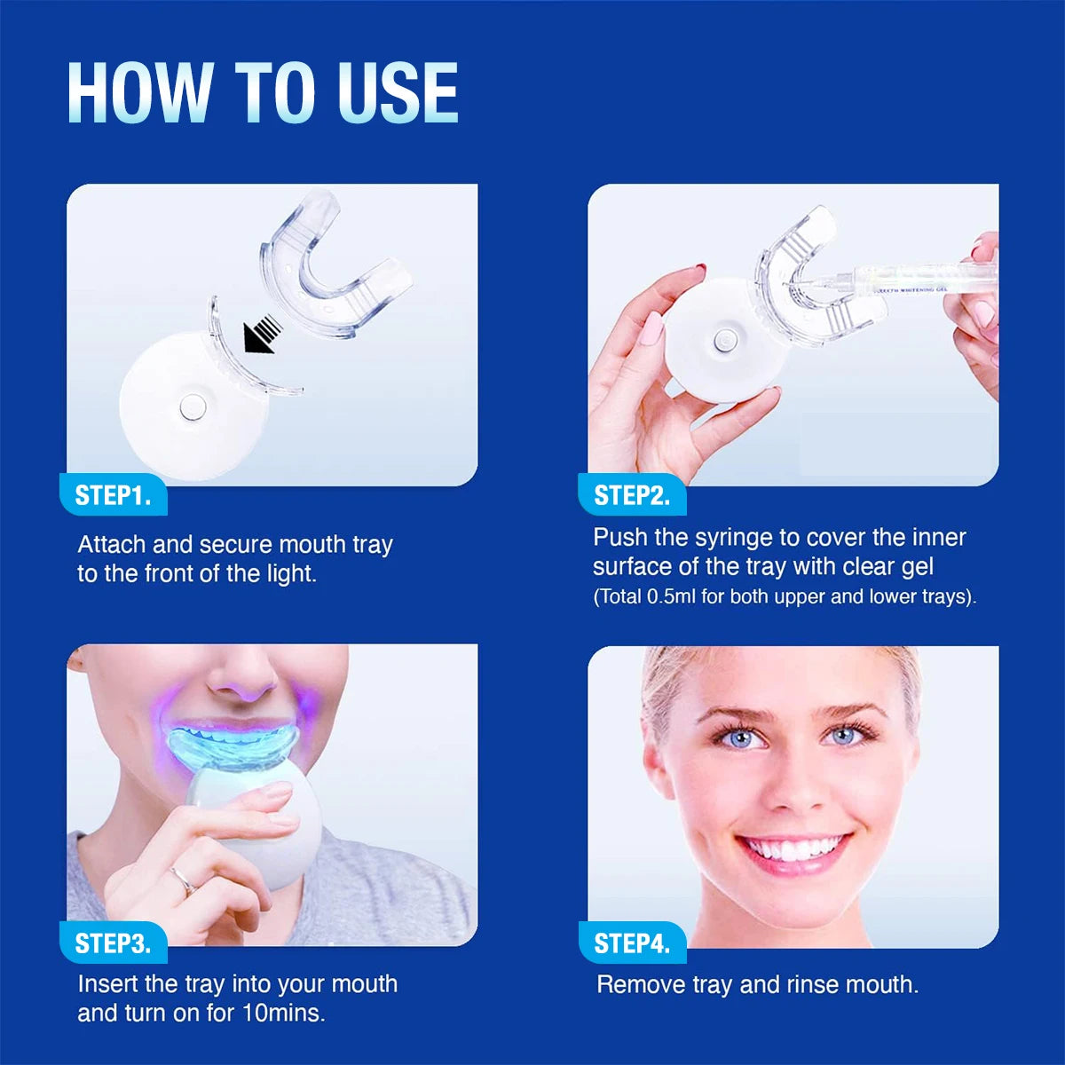 LED Teeth Whitening Kit – 35% Carbamide Peroxide 5X Light Whitener with Trays