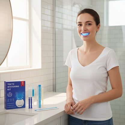 LED Teeth Whitening Kit – 35% Carbamide Peroxide 5X Light Whitener with Trays