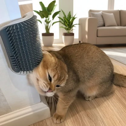 Cat Self-Grooming Wall Corner Brush – Catnip Massage Comb for Cats