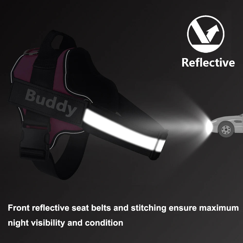 No-Pull Reflective Dog Harness – Personalised Breathable Vest Harness for All Sizes