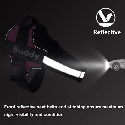 No-Pull Reflective Dog Harness – Personalised Breathable Vest Harness for All Sizes