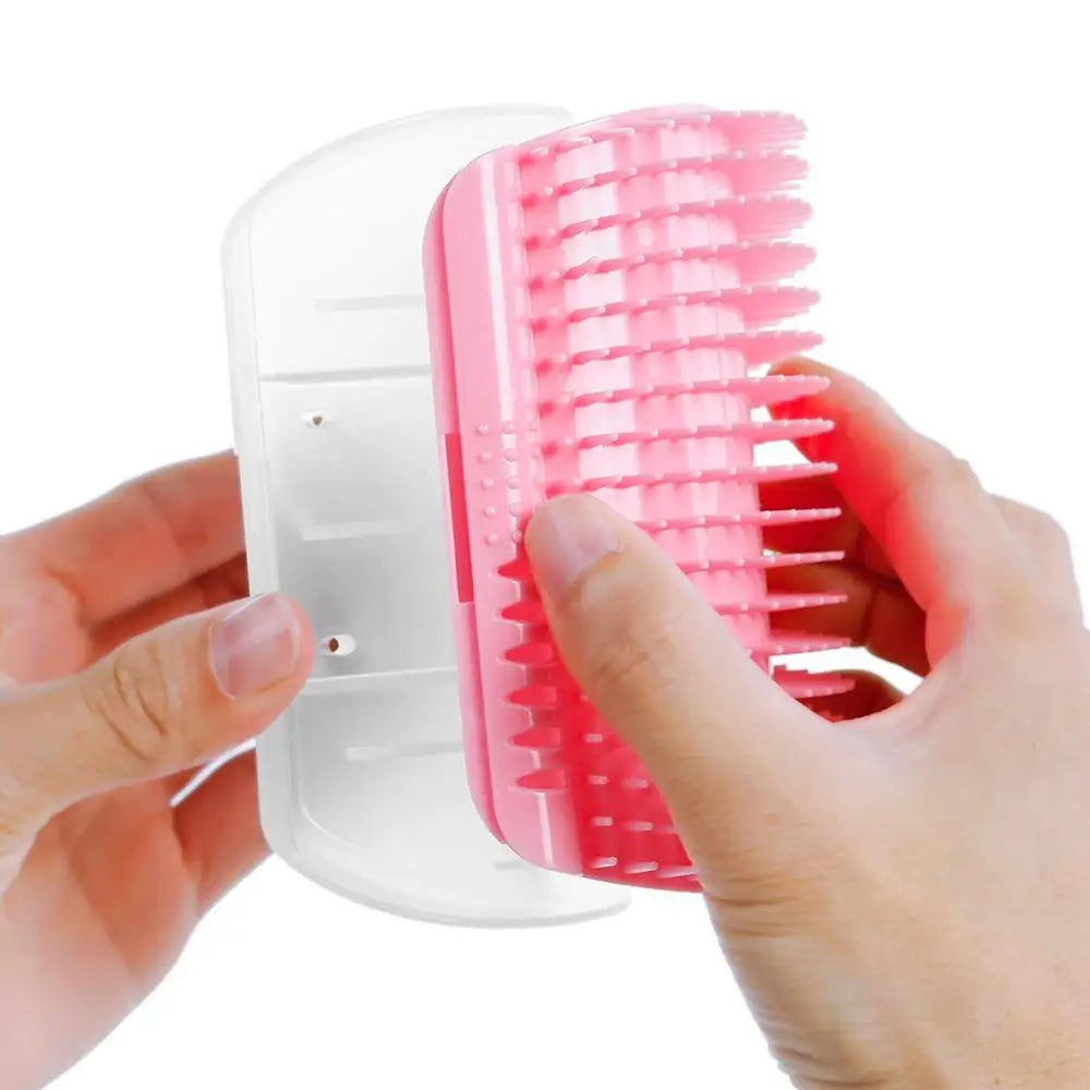 Cat Self-Grooming Wall Corner Brush – Catnip Massage Comb for Cats
