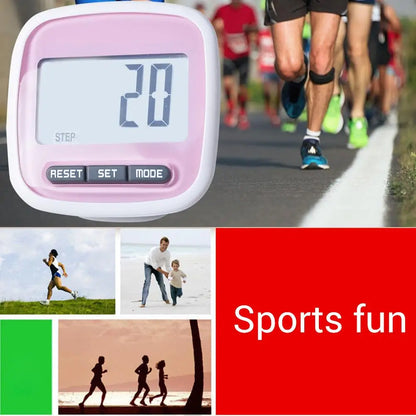 LCD Step Counter Pedometer Clip – 3D Walking Step Tracker for Running & Fitness