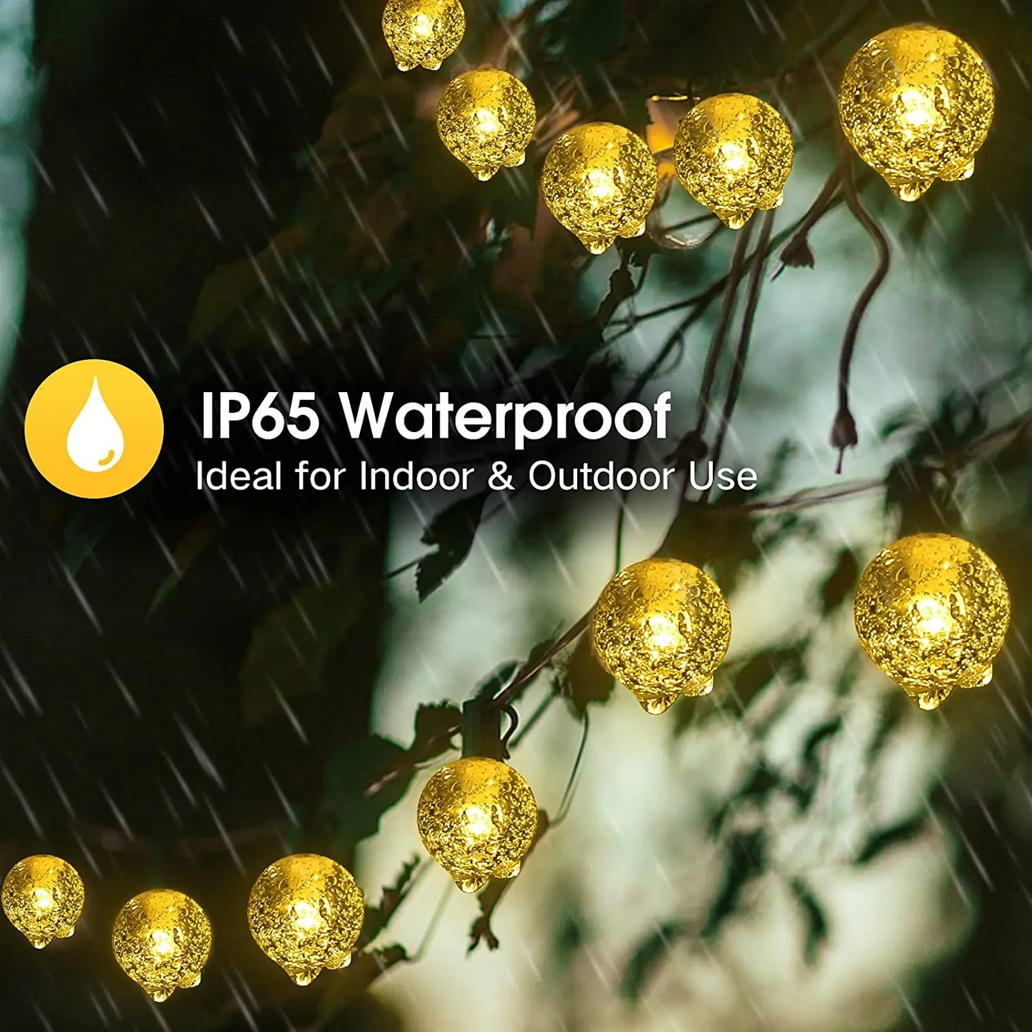 Solar Crystal Globe String Lights – 200 LED Outdoor Waterproof Garden Fairy Lights