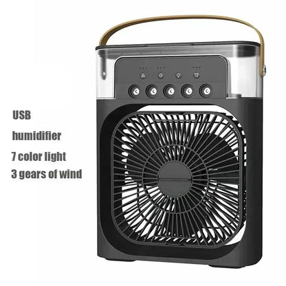 3-in-1 Portable Mini Air Conditioner Fan with LED Night Light & Humidifier