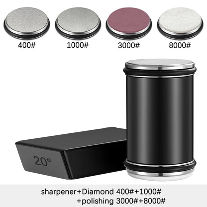Rolling Knife Sharpener – Double-Sided Diamond Sharpening Stone with Angle Guide