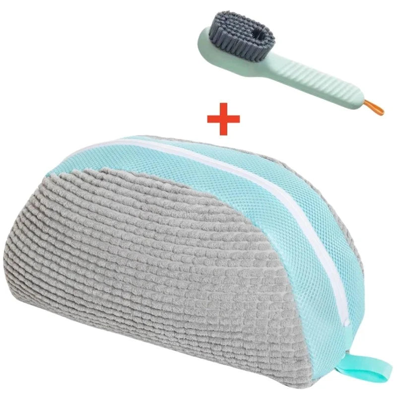 Shoe Washing Machine Bag & Brush Set – Laundry Shoe Protector Bags