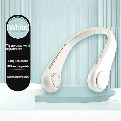 8000mAh Bladeless Neck Fan – Portable Rechargeable Hands-Free Cooling Fan