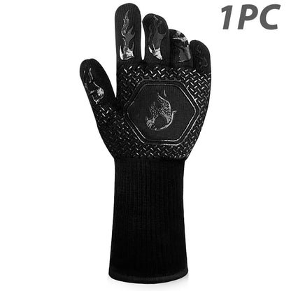 Heat-Resistant Silicone BBQ Grill Gloves – Non-Slip Oven Mitts for Cooking & Barbecue