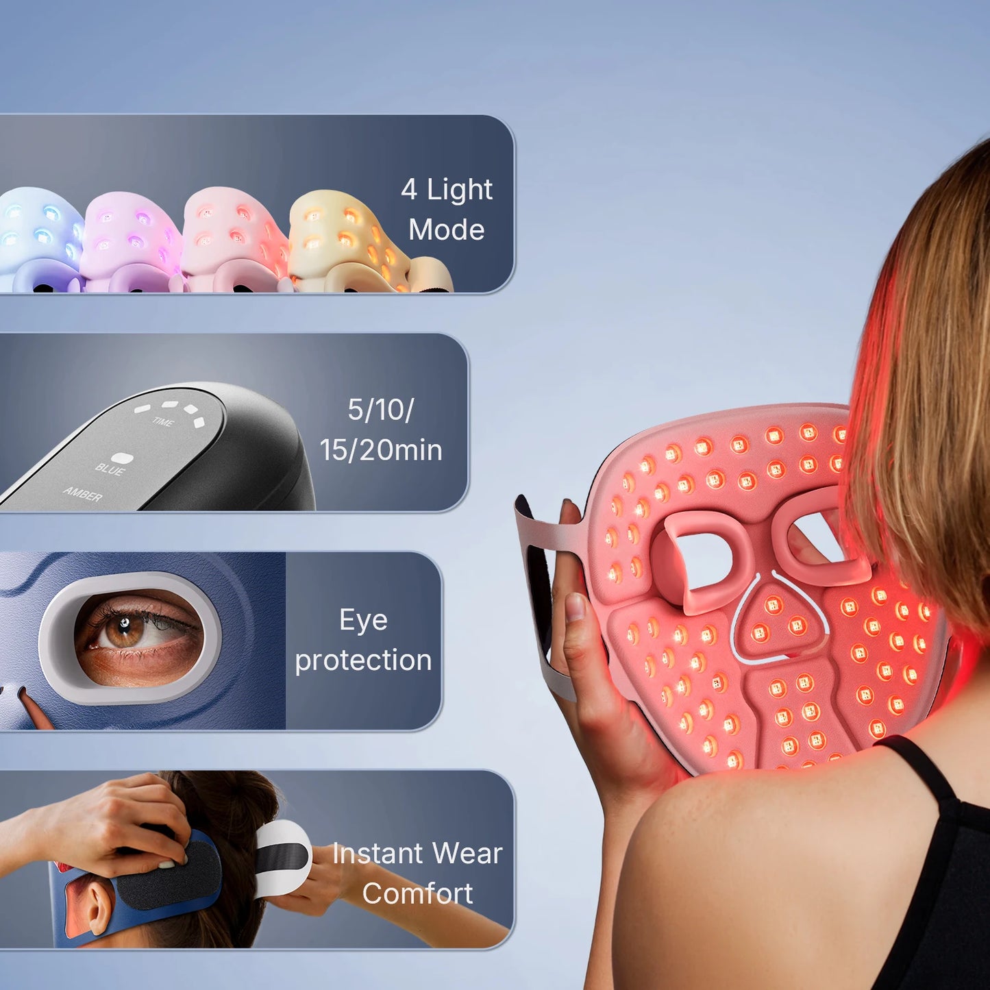 510K LED Red & Near-Infrared Light Therapy Face Mask – Professional Anti-Aging Mask