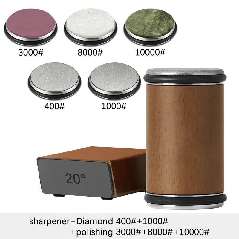 Rolling Knife Sharpener – Double-Sided Diamond Sharpening Stone with Angle Guide