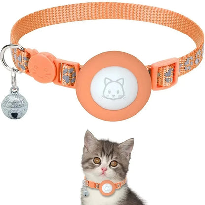 AirTag Cat & Dog Collar – Reflective Adjustable Safety Buckle GPS Collar