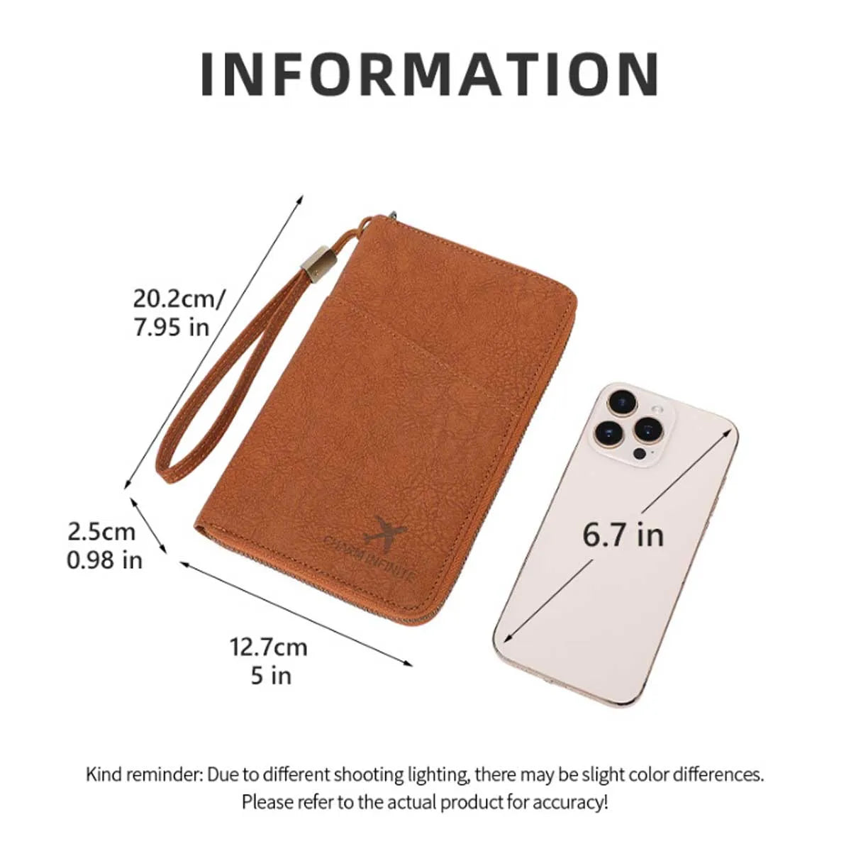 RFID Blocking Passport Wallet – Multi-Document Travel Holder with Zipper