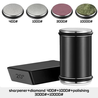 Rolling Knife Sharpener – Double-Sided Diamond Sharpening Stone with Angle Guide