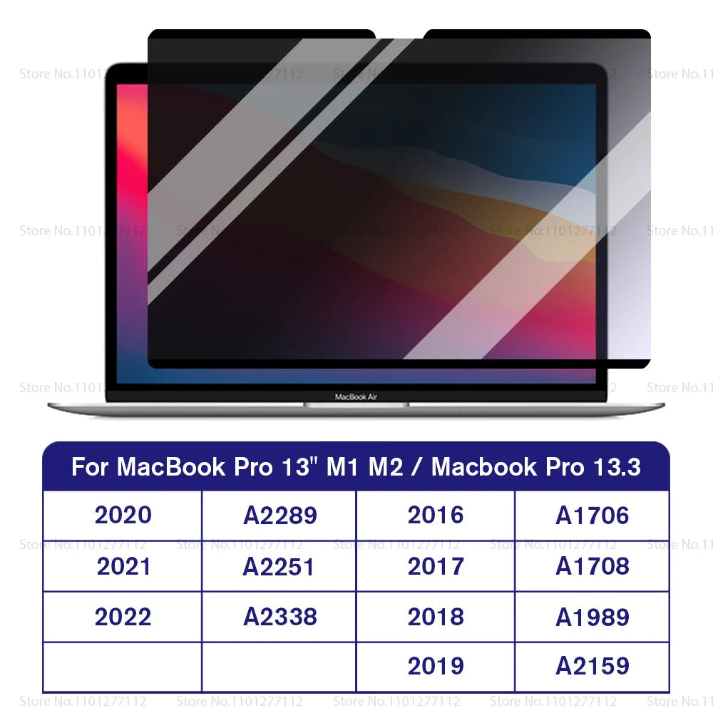Magnetic Privacy Screen Protector for MacBook – Anti-Spy Removable Filter M1 M2 M3
