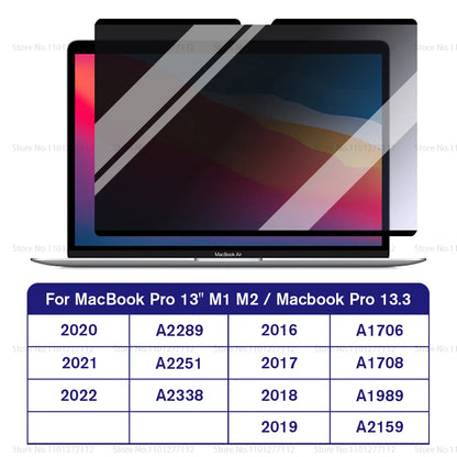 Magnetic Privacy Screen Protector for MacBook – Anti-Spy Removable Filter M1 M2 M3