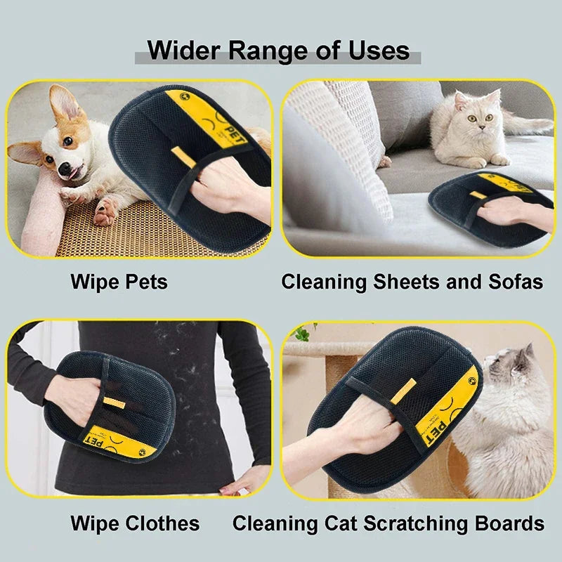 2-in-1 Pet Hair Removal Mitt & Lint Roller – Electrostatic Grooming Glove for Cats & Dogs