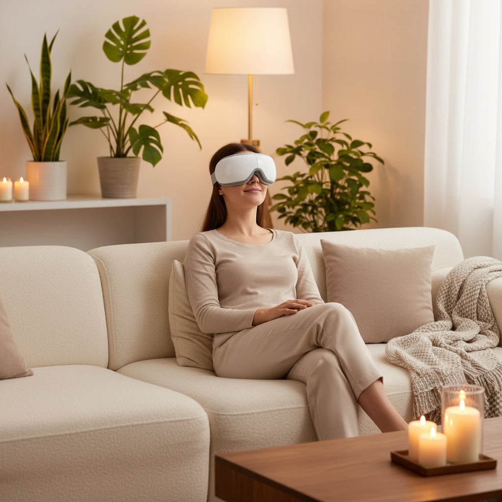 Eye Massager with Heat & Vibration – Smart Airbag Compress Eye Mask for Fatigue Relief