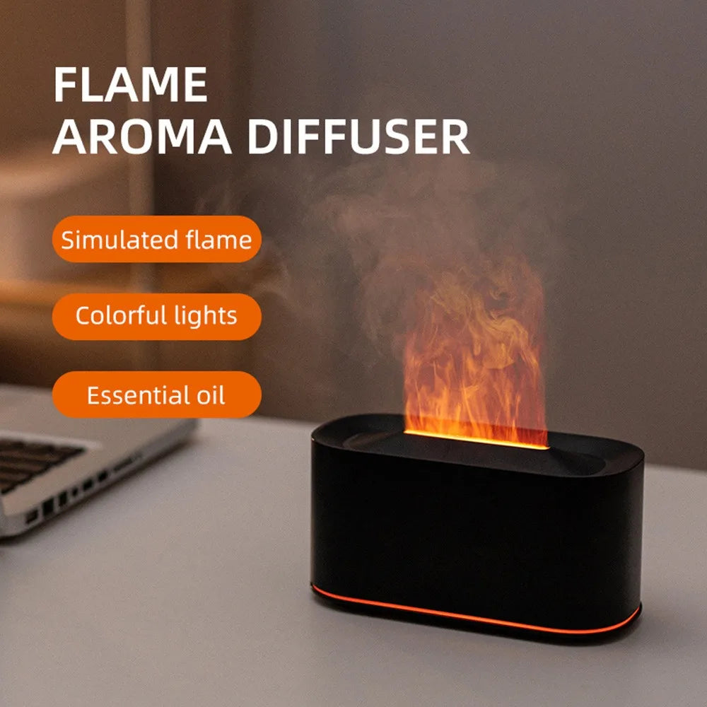 Flame Essential Oil Diffuser & Humidifier – Colorful Fire Effect Aromatherapy