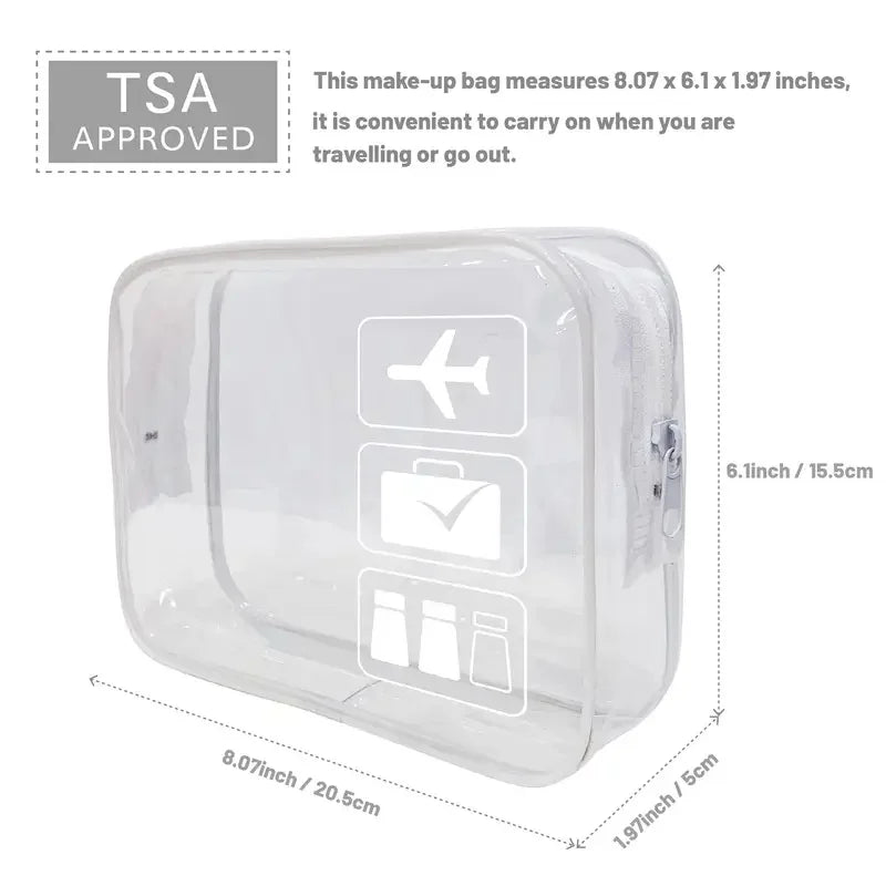 TSA-Approved Clear Toiletry Bag – Quart Size Transparent Leak-Proof Travel Bag