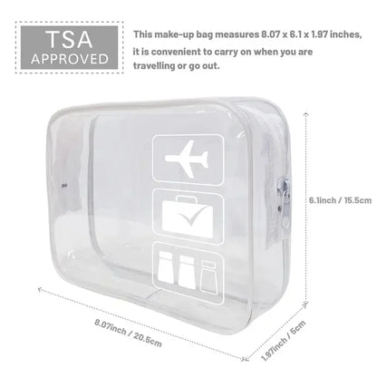 TSA-Approved Clear Toiletry Bag – Quart Size Transparent Leak-Proof Travel Bag