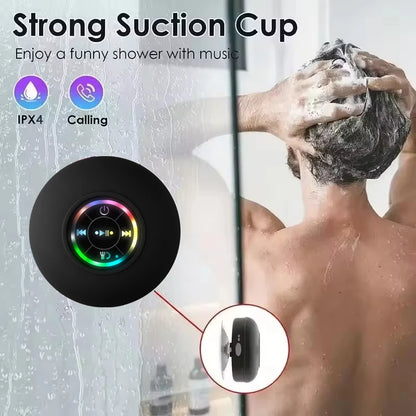 Waterproof Bluetooth Speaker with LED Light – IPX4 Outdoor Shower Speaker