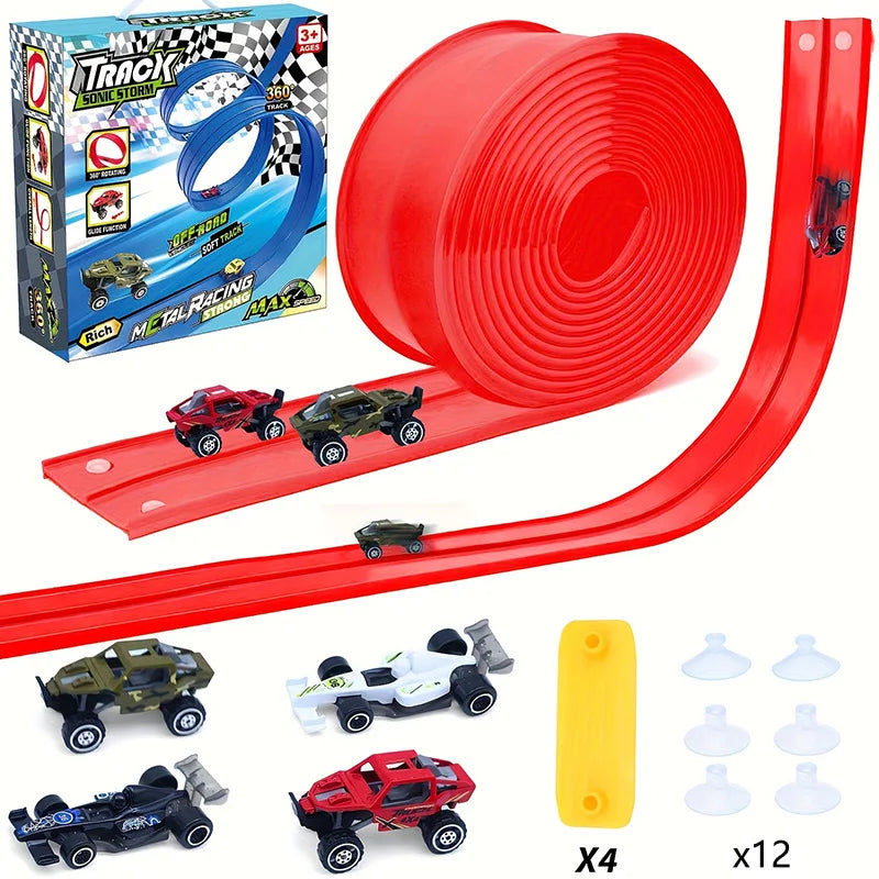 Kids Race Track Car Ramp Toy Set – Educational Racing Rail Puzzle for Kids