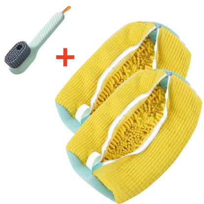 Shoe Washing Machine Bag & Brush Set – Laundry Shoe Protector Bags