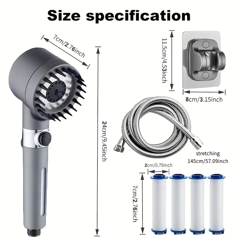 Filtered Shower Head with Handheld Spray – Ion Water Filter for Hard Water & Hair Loss